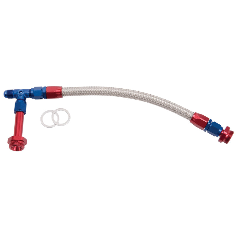 Edelbrock Carb Fuel Line Kit Dual Inlet -6 An Male Inlet Pro Flex Red/Blue Anodized Finish