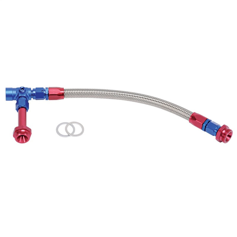 Edelbrock Carb Fuel Line Kit Dual Inlet -6 An Male Inlet Pro Flex Red/Blue Anodized Finish