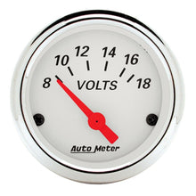 Load image into Gallery viewer, Autometer Arctic White 2-1/16in 8-18 Volts Air-Core Voltmeter Gauge