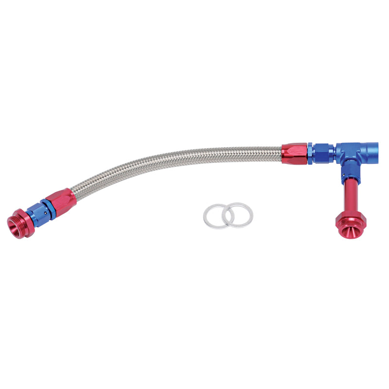 Edelbrock Carb Fuel Line Kit Dual Inlet -6 An Male Inlet Pro Flex Red/Blue Anodized Finish